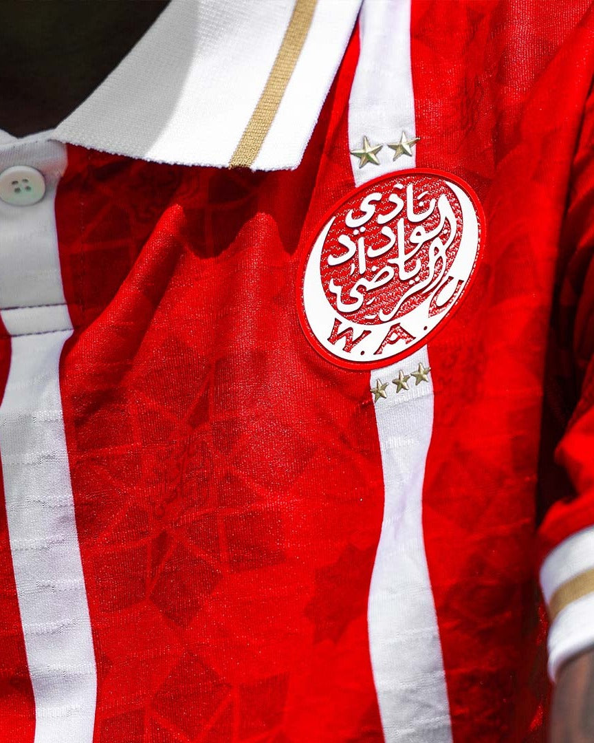 Wydad AC Maillot Home WC Kappa Rouge - Détail col polo