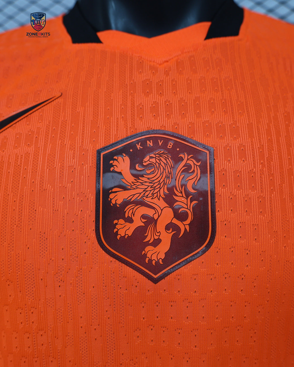 Oranje Maillot Pays-Bas 2026 - Détail col et logo