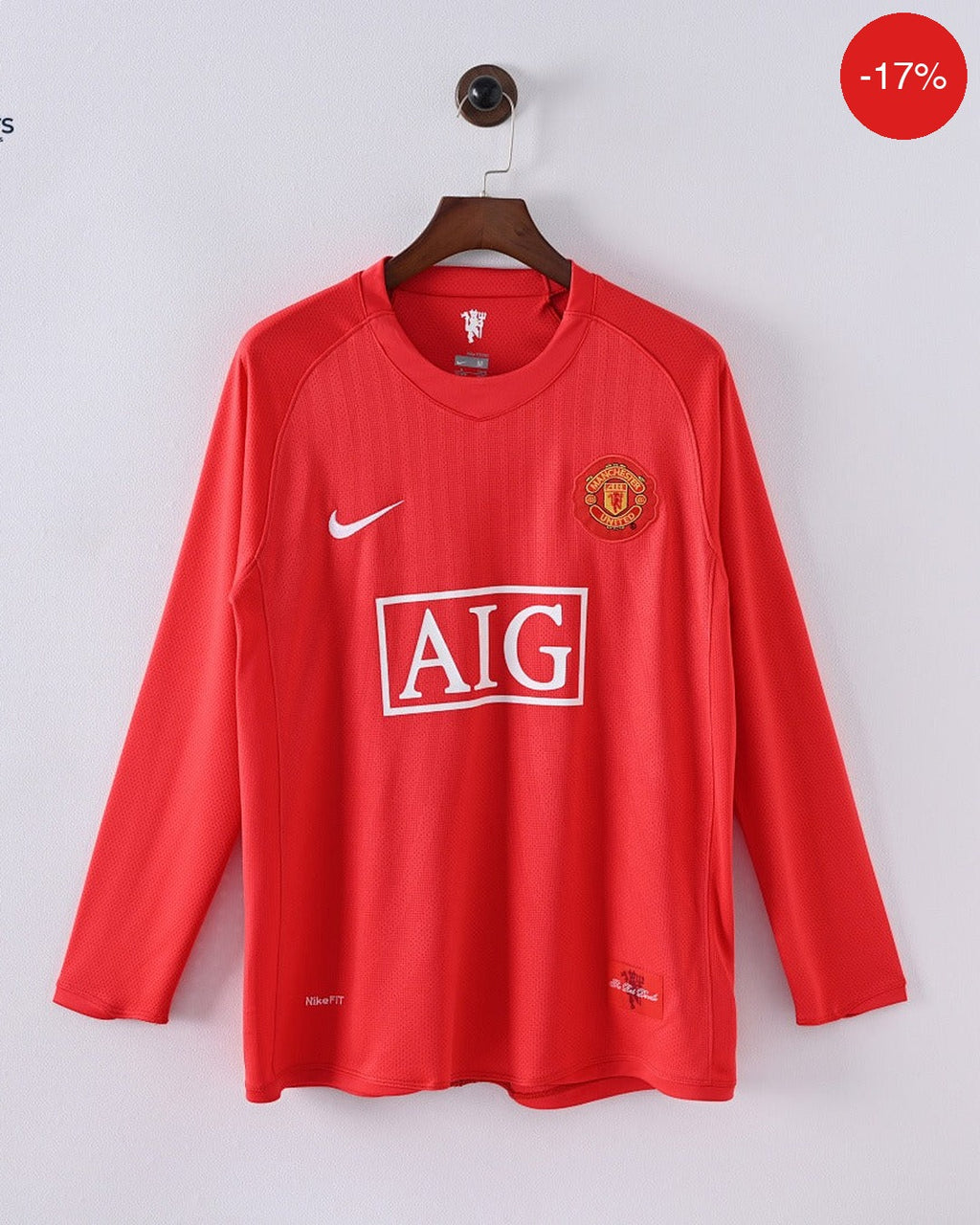 Manchester United Home Kit | Long Sleeve | Champions League | 2007/08