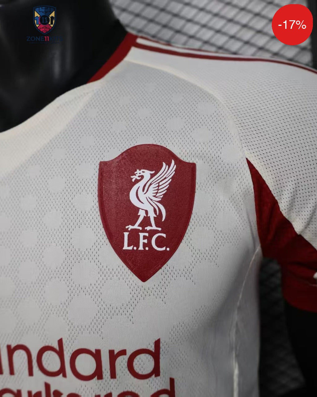 Liverpool Away Kit 2025/26 | Adidas Wonder White Anfield Shield | Pro Version — Zone11Kits Maroc | Player Version Jersey | مغرب