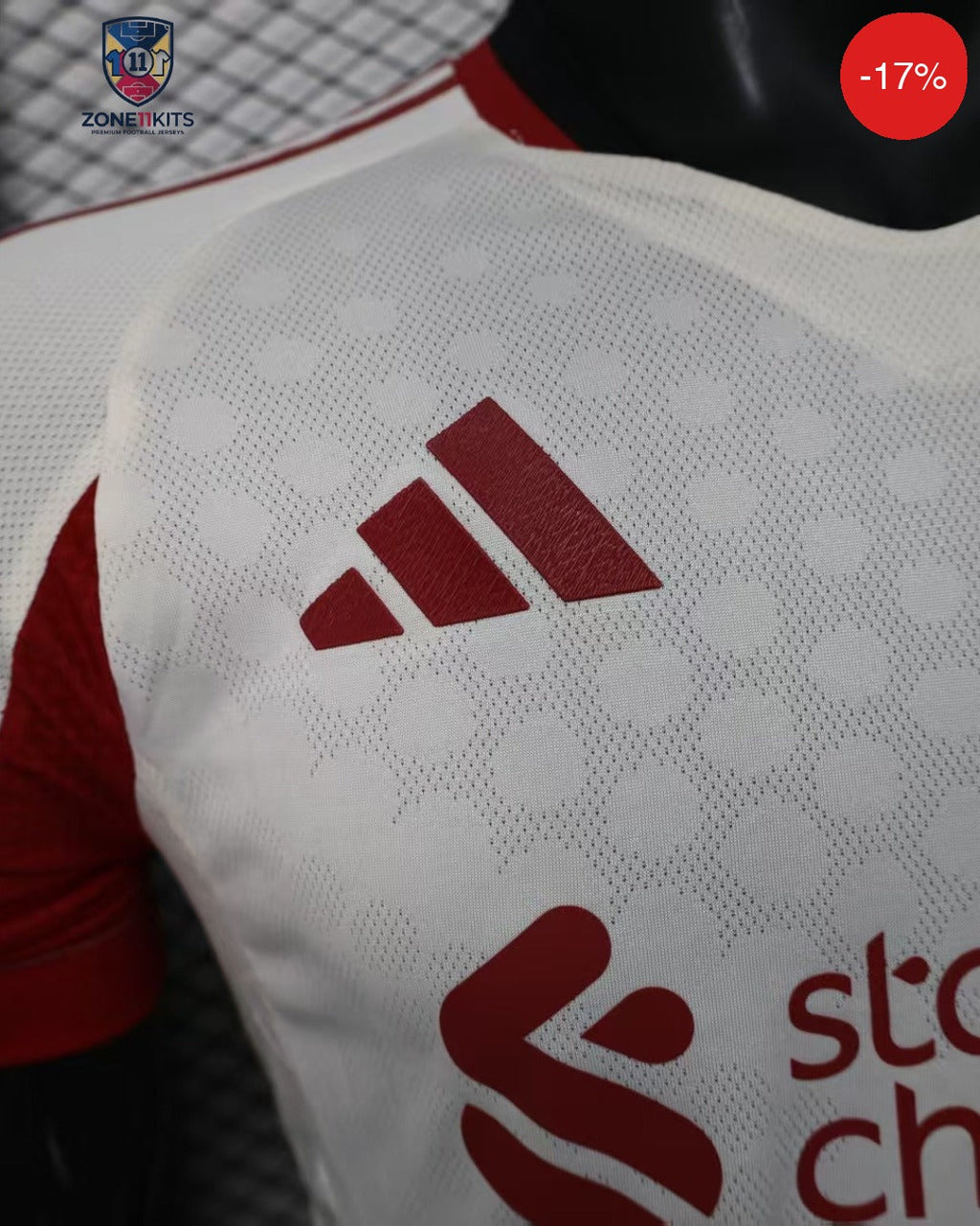 Liverpool Away Kit 2025/26 | Adidas Wonder White Anfield Shield | Pro Version — Zone11Kits Maroc | Player Version Jersey | مغرب
