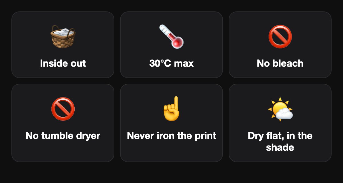 Football shirt care rules